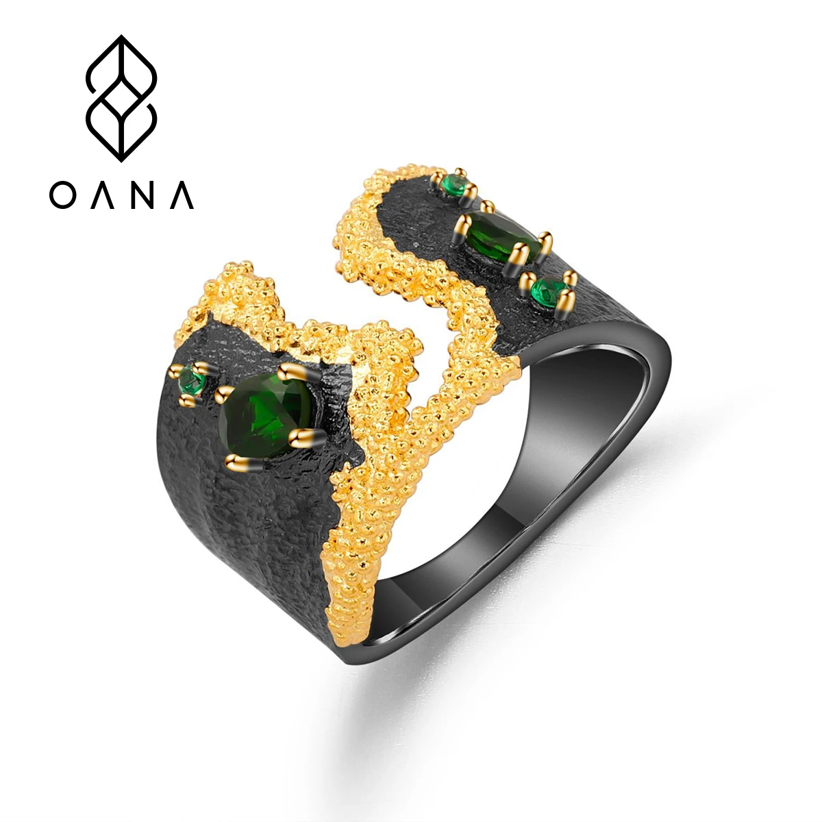 

OANA Italian Craft Designer Gemstone Ring Niche Retro Court Style High-End 925 Silver Natural Color Treasure Jewelry