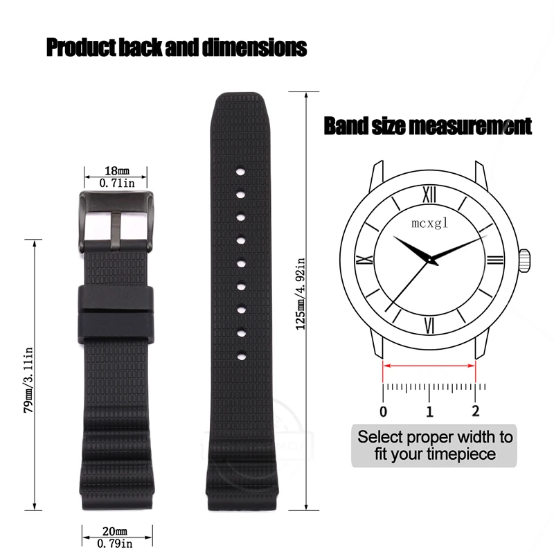 Watch Accessories Natural Rubber Strap For Citizen Diving fund Watch Band Men\'s Outdoor Sport Waterproof Soft silicone Bracelet