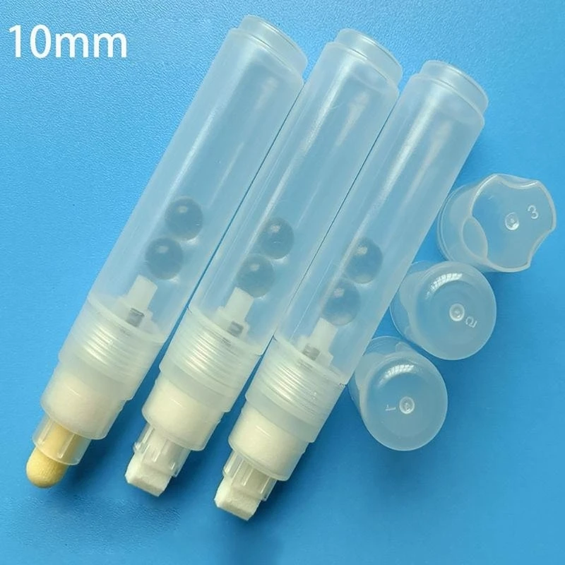 Пополняемая пустая ручка акриловая ручка пустое маркер 10 мм квартира/круглый кончик пустой ручка для покраски на бумаге металл