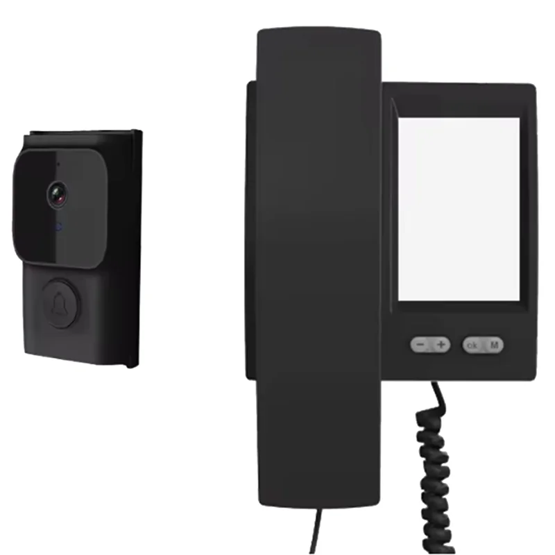 ABRU-Wireless Intercom Infrared Night Vision Doorbell 3.5-Inch IPS Screen Dialogue Door Camera Full Viewing Angle