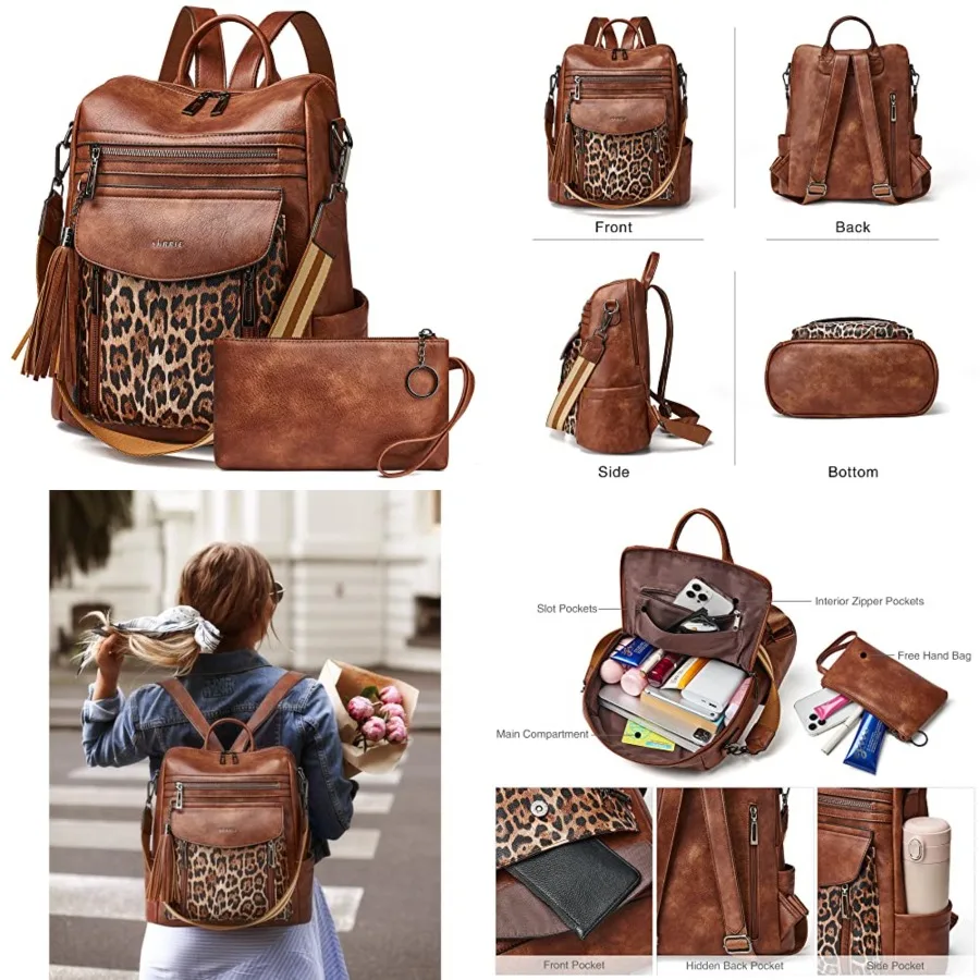 

Backpack Purse for Women Fashion Leather Backpack Purse Designer Travel Backpack Convertible Shoulder Bag with Wristlet