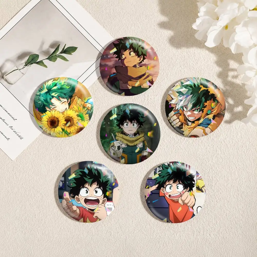 My Hero Academia Izuku Midoriya 25 32 44 58 75mm Badges Personalized Round Brooches Pins Accessory Gift