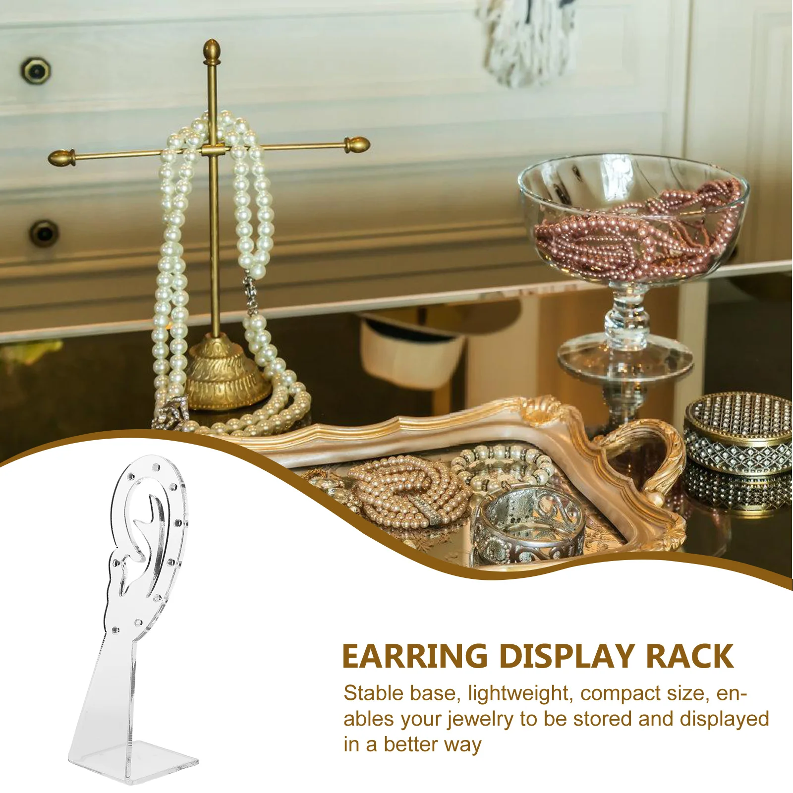 

4 Pcs Earring Display Stand Jewelry Earring Holder Organizer Organizer Holder Lightweight Stable Base Compact Size Reusable