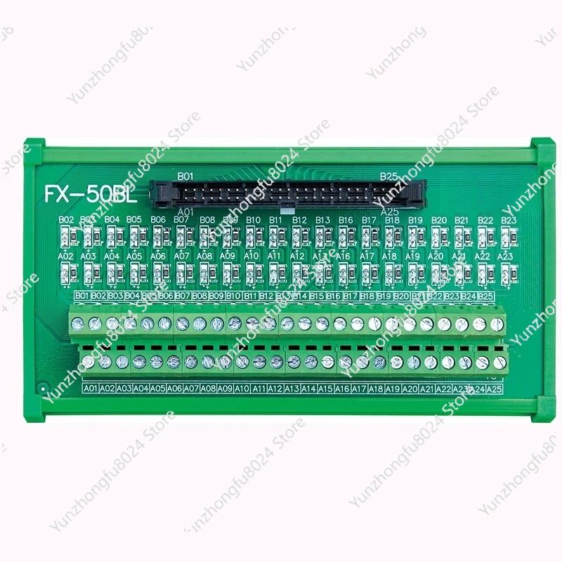 

50-Core Horn Seat Divider Module FX-50BL PLC Divider Terminal Block with LED Indicator