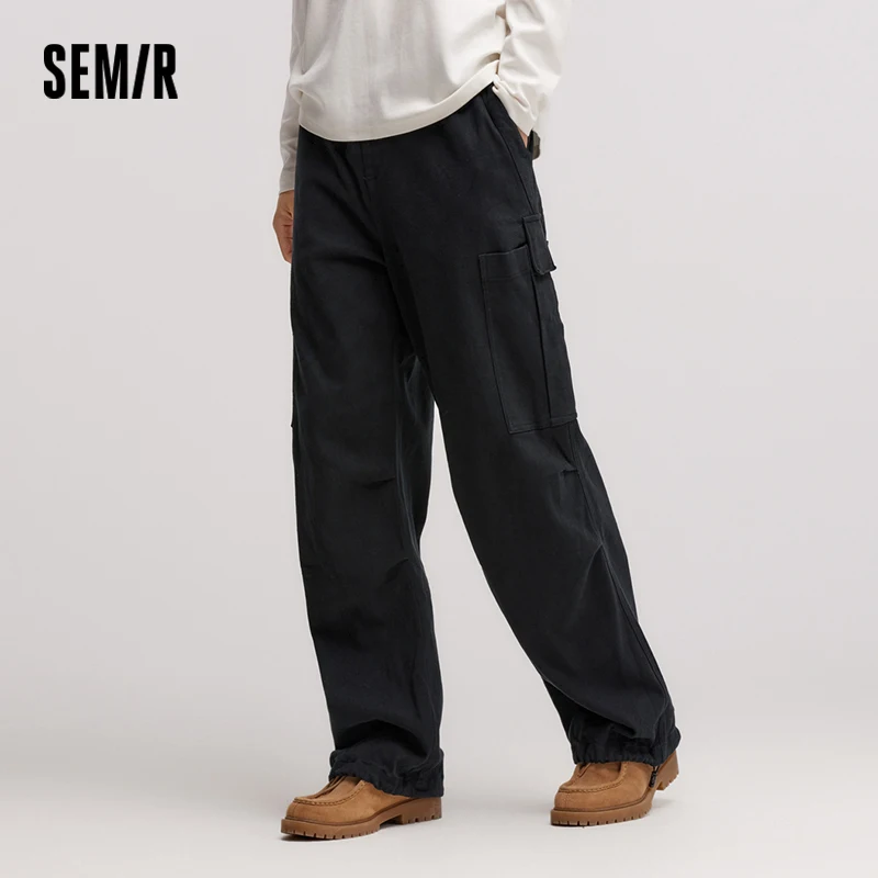 Semir Casual Pants Men 2024 Winter New Functional Style Large Pocket Work Pants Loose Straight Paratrooper Pants Long Pants