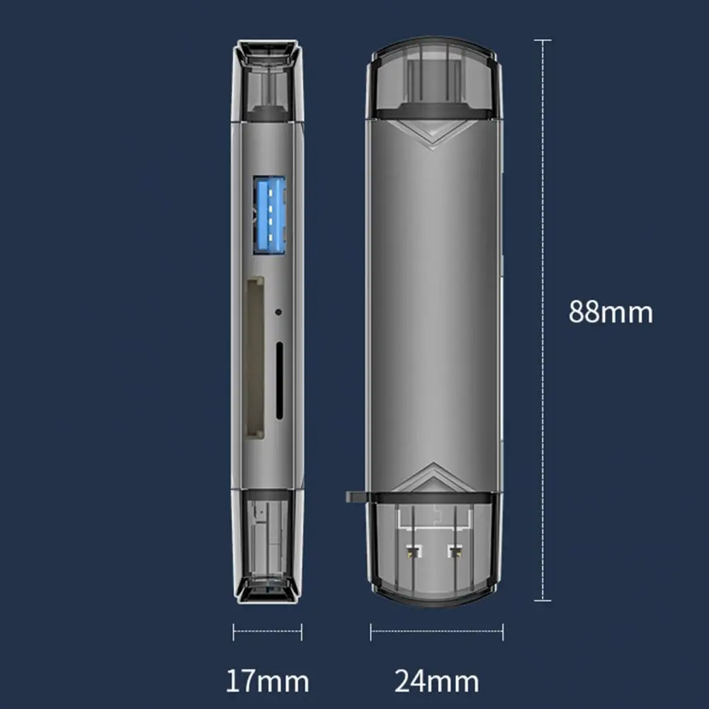 Useful Driver-free SD/TF Card Support OTG Card Reader 5Gbps Easy to Carry Memory Card Reader Mobile Phone Accessories