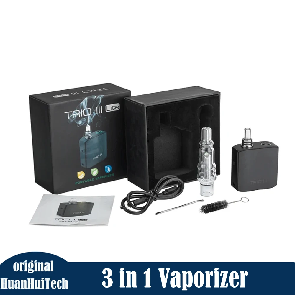 

Original TRIO 3 Lite Dry Herb Vaporizer Kit Electronic Hookah Fit Convective Heating Removable Chamber 900mAh 18350 Battery