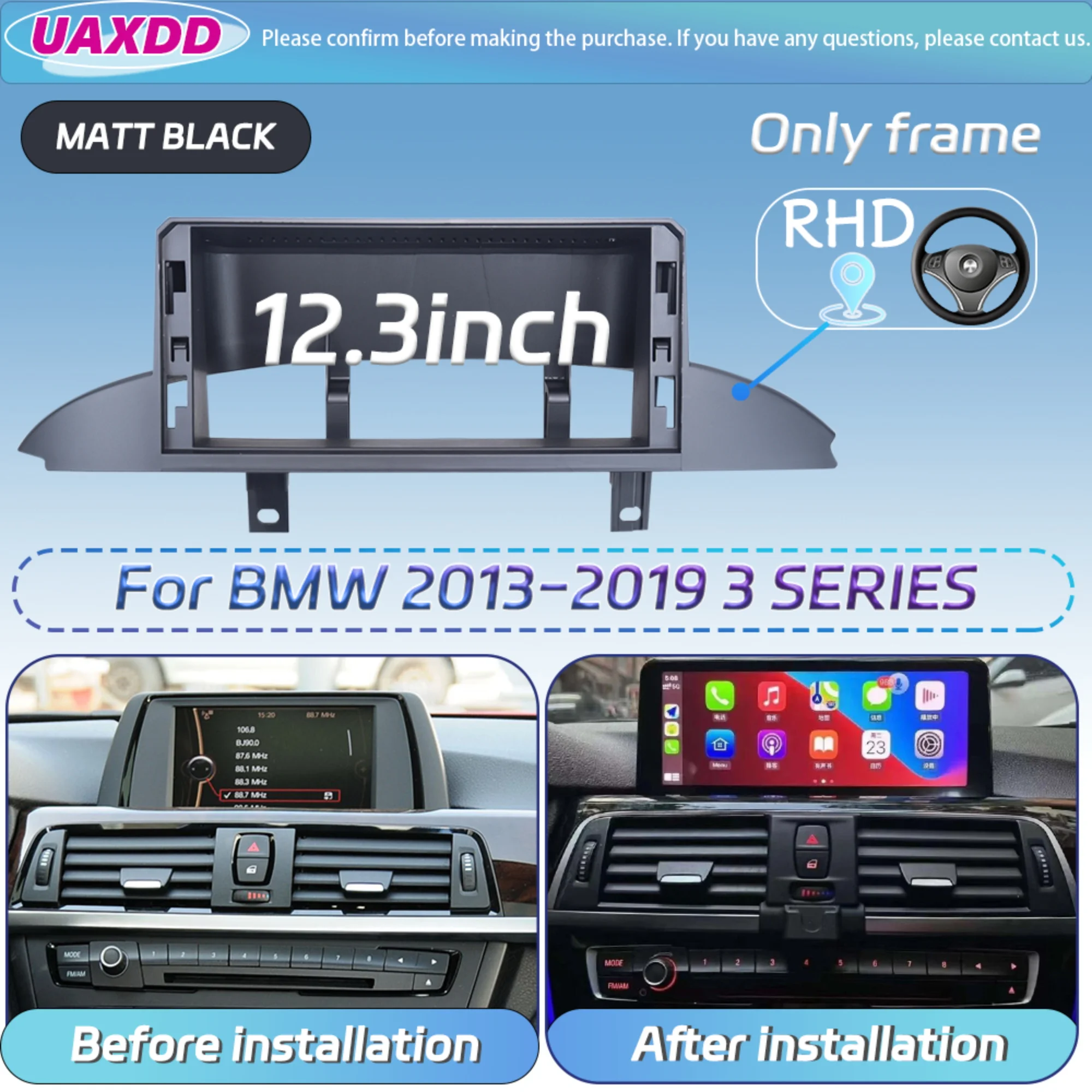 2-DIN-Autoradio für BMW 2006-2019 3 5 6 7 X1 X3 X5 GT E60 E81 E82 E87 SERIE 10,25 12,3 Zoll Android Basisrahmen-Kit Panel Mittelkonsole – Detail 18