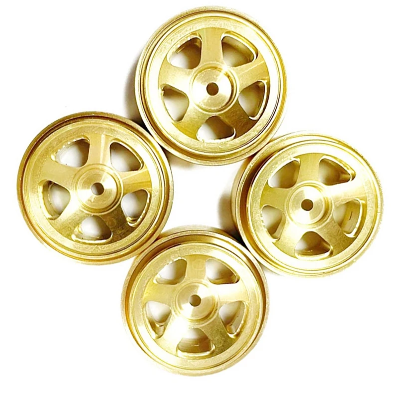 4PCS Brass Beadlock Wheel Rim Hub Counterweight For 1/18 Scale FMS Toyota Fj Cruiser Land Cruiser RC Car Upgrade Parts