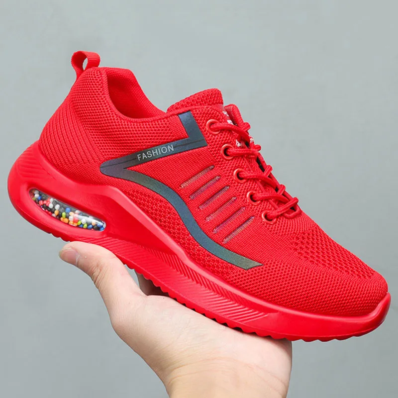 Breathable Women's Latin Dance Shoes Knitted Mesh Modern Jazz Shoes Ballroom Dancing Air Cushion Soft Sole Casual Sports Shoes