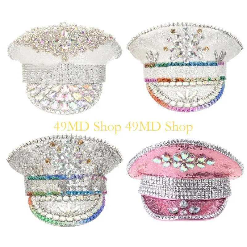 

49MD Шляпа невесты со сверкающими бриллиантами и жемчугом для девичника, свадебного реквизита