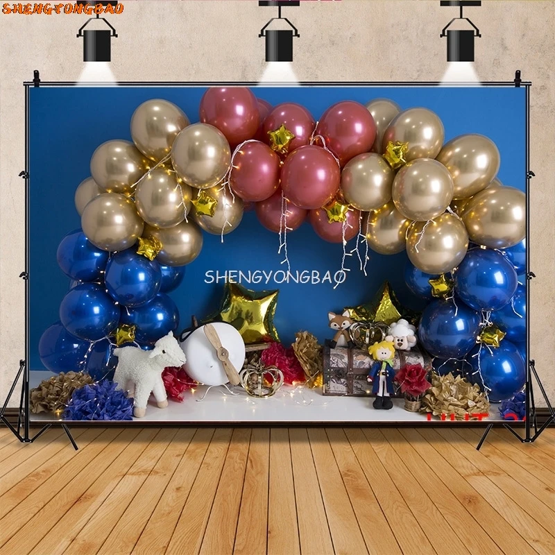 

Newborn Baby Birthday Party Illustration Photo Background Decoration Colorful Arch Balloons Photography Backdrops Props FSS-1