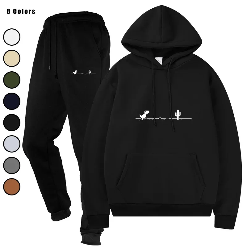 

Men's polini Fashion Two - Piece Casual Tracksuit Hooded Pullover Jacket Track Pants Outdoor Sports Streetwear Set