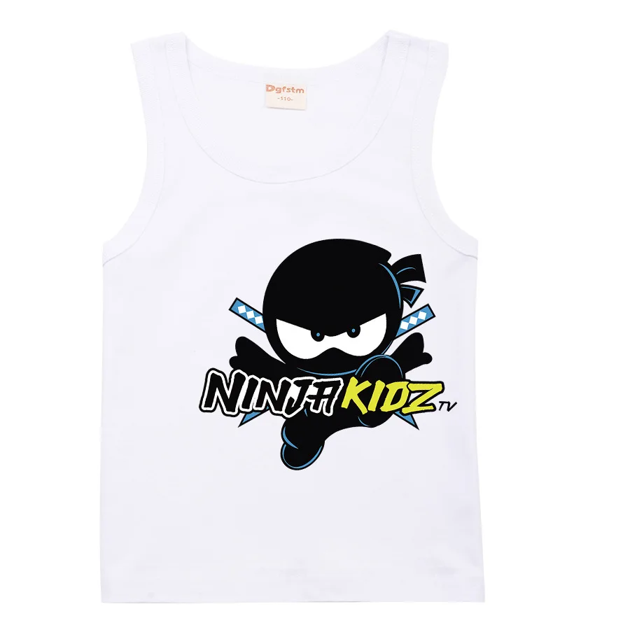 Hot Sold NINJA KIDZ Toddler Summer T-shirt Vest Teenage Girls Clothing Cotton Boys Boutique Kids Tees O-Neck Children Tops