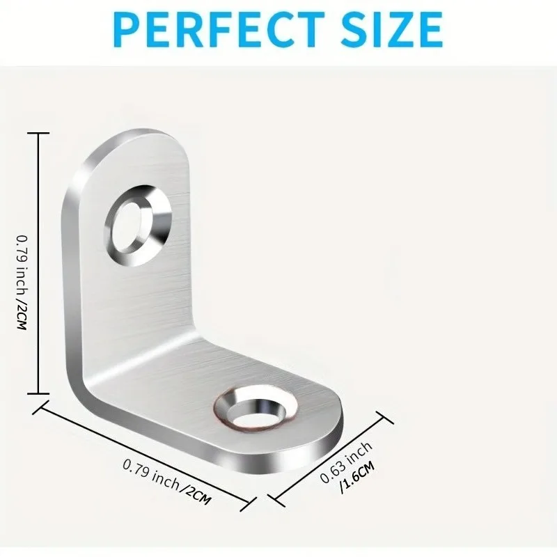 Stainless Steel L Brackets-Corner Brackets Small Right Angle Corner Brace for Shelves, Wood Furniture, Chair Corner Code Fixator