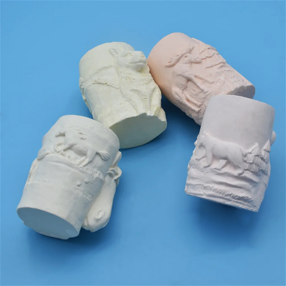 Animal Relief Silicone Candle Mold Wolf Bear Horse Elk Cylindrical Shape  Mold for Handmade Candles Mould for Crafts Home Decor