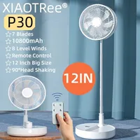 P30 10800mAh USB Folding Portable Fan 12 Inch Cooling Wireless Air Conditioner Table Floor Telescopic Fan for Camping Fan