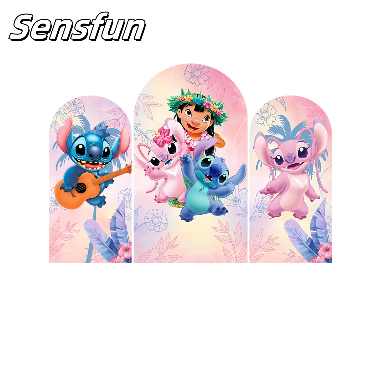 

Lilo & Stitch Hawaii Round Photography Backgrounds Cartoon Kids Birthday Party Backdrops Plinth Covers Photo Studio