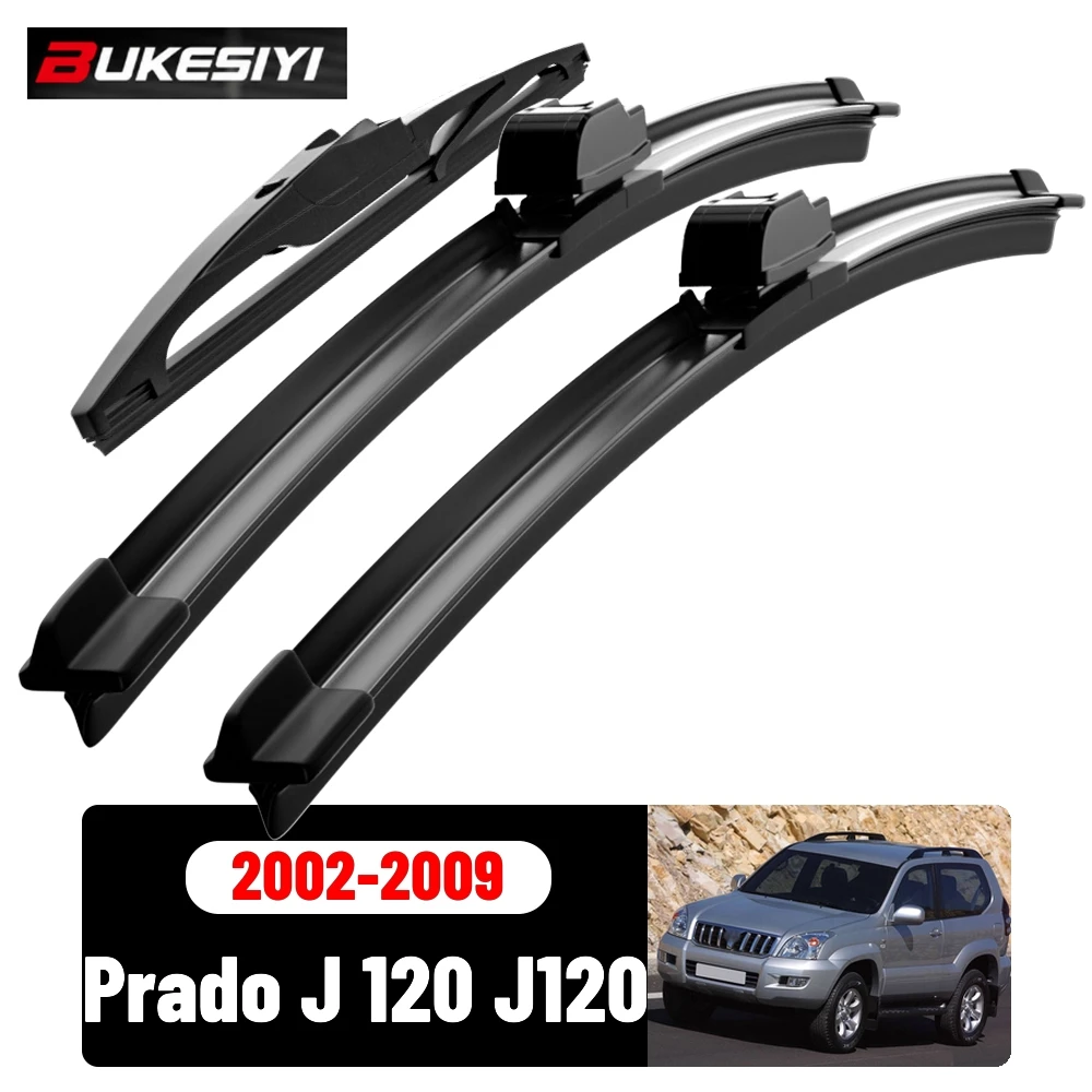 Front & Rear Wiper Blades Set For Toyota Prado J 120 J120 2002-2009 2003 2004 Silent Windscreen Wipers Accessories 22