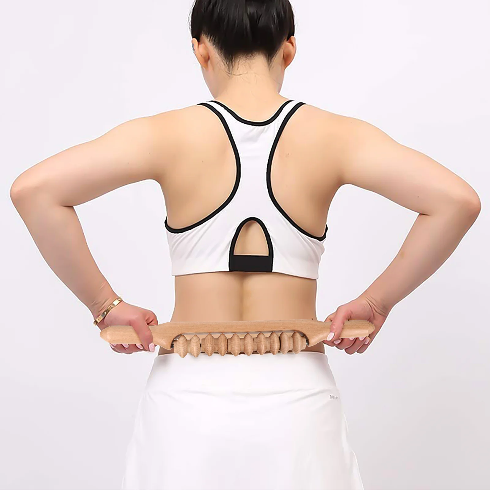 

Massage Roller Wooden Manual Fascia Roller Massage Stick Improve Blood Circulation Muscle Relaxation Tool Belly Massager