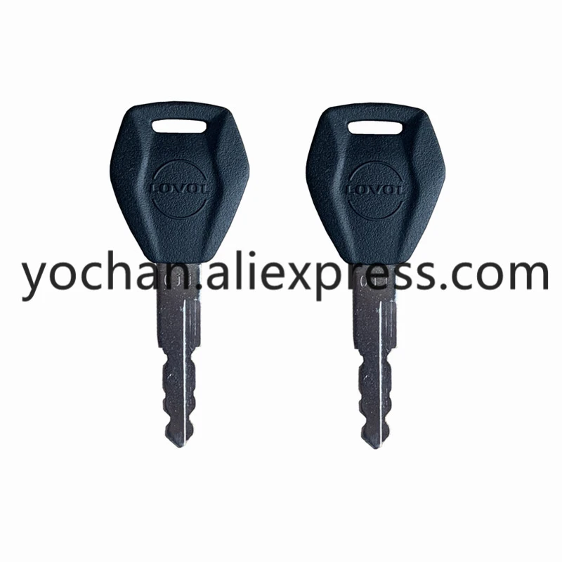 2 Pcs Ignition Key For FOTON LOVOL Excavator Loader Tructor Dozer