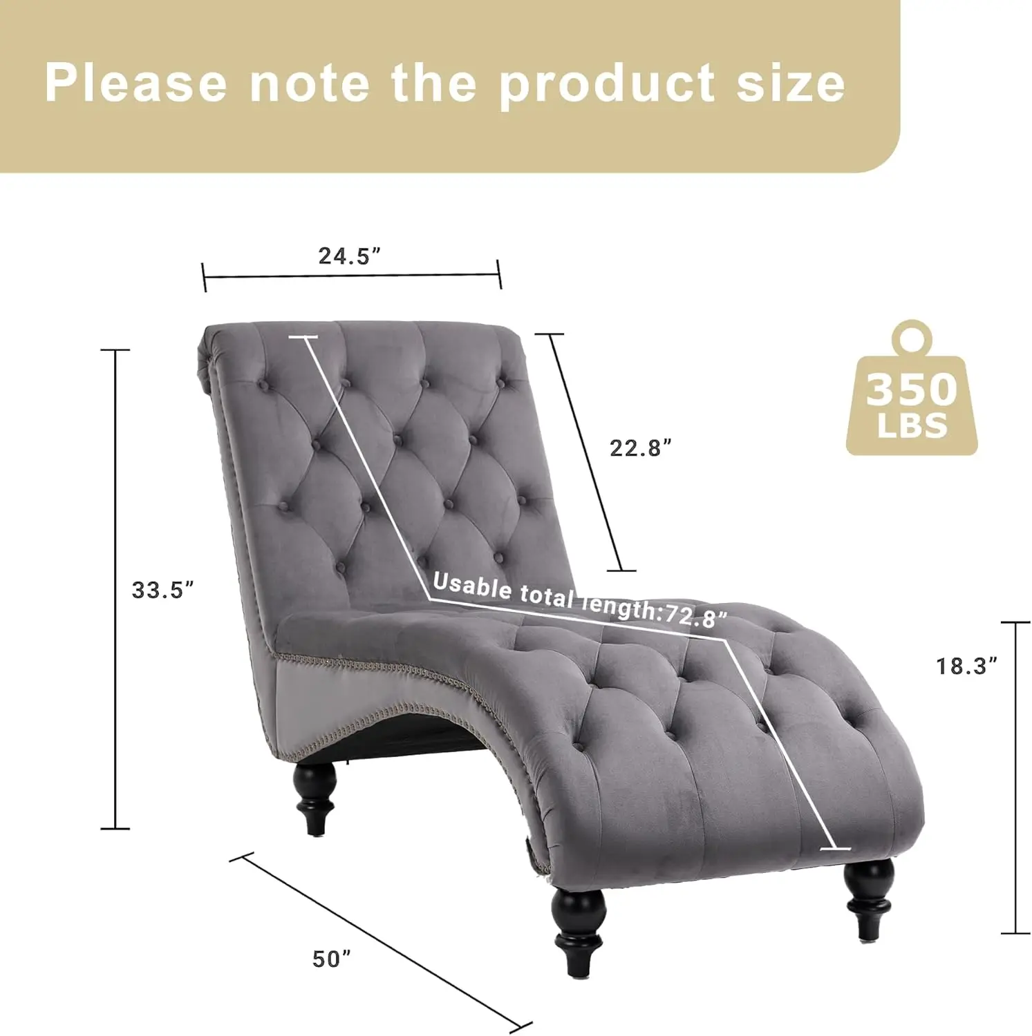 Lounge Indoor,Button-Tufted Upholstered Chaise Lounge Chair with Pillow for Bedroom Living Room Office Modern Backrest Leisure R