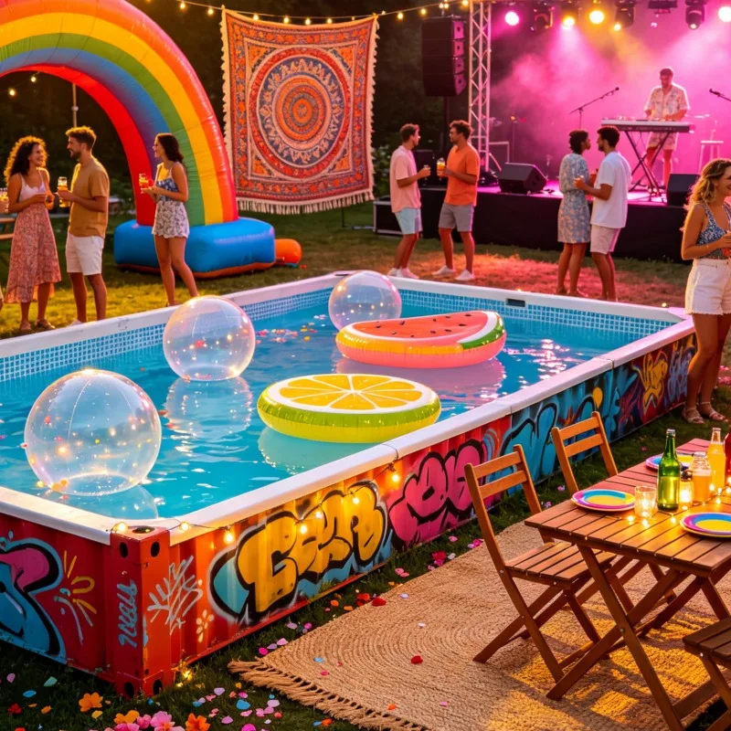 Customized Prefab Container Pool Heavy Duty PVC Material Backyard Inflatable Pool Kids Adults All Can