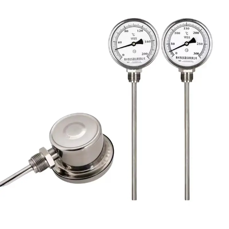 bimetallic thermometer radial thermometer 4 inch dial 0~ 200 degrees C thermocouple thermometer