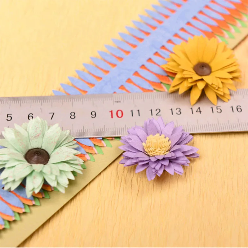 30pcs Flower Paper 50cm Strips Precut for Quilling Daisy Sunflower Decor DIY Origami Decorative 3 Patterns Easy Hand Craft Paper