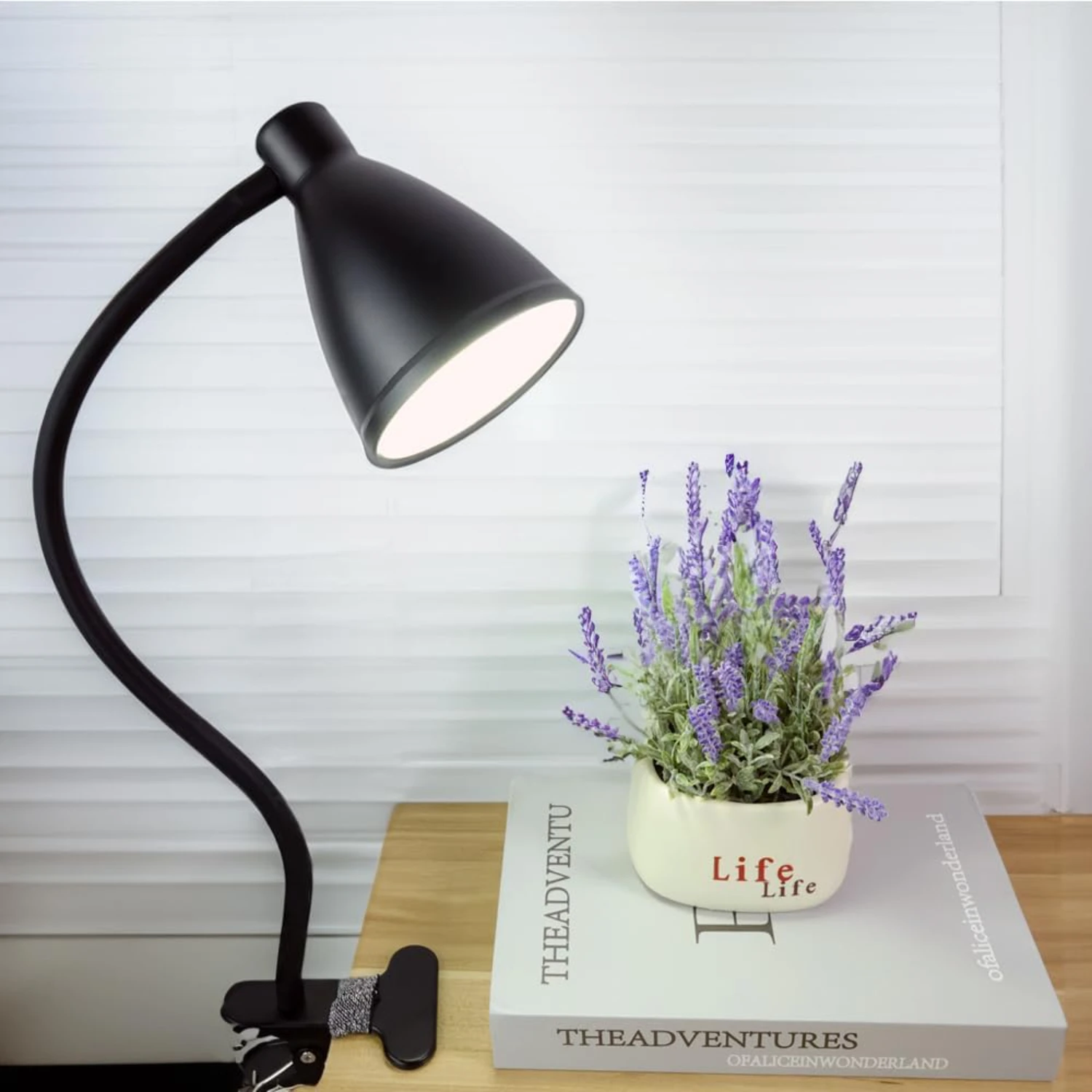 Enhance office productivity and comfort with this stylish ultra-modern white LED desk lamp. The flexible gooseneck clip provides