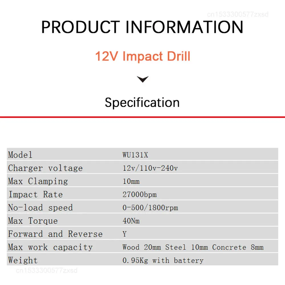 Xiaomi Worx Cordless Impact Screwdriver Drill Only Bare Tool WU132 WU131X WU130X Household Brushless Adjust Torque Univeral Pack