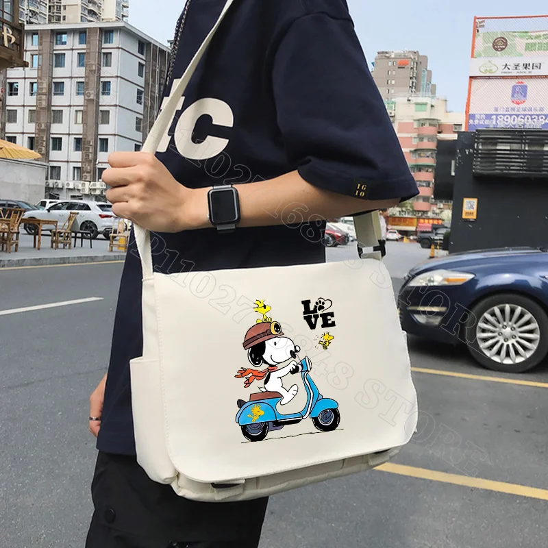 Snoopy Women Men Crossbody Bag Portable Large Capacity Shoulder Bags Cartoon Anime Print Handbags Valentine's Day Birthday Gifts