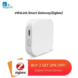 eWelink Smart Zigbee 3.0 Gateway Wireless Bridge Smart Zigbee Hub Home Automation Security Works with Alexa Alice Voice Control