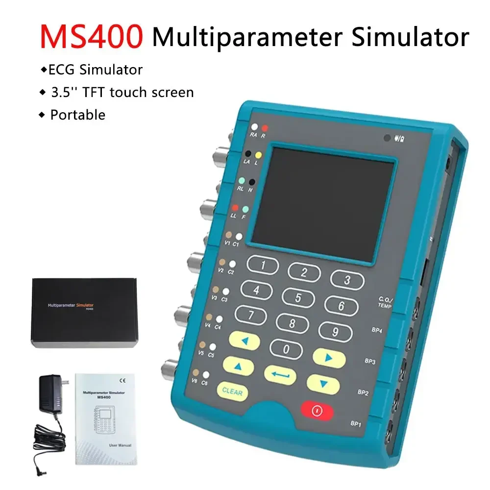 CONTEC MS400 Multi-Parameter Simulator Touch Screen Patient Monitor ECG RESP TEMP IBP Simulation