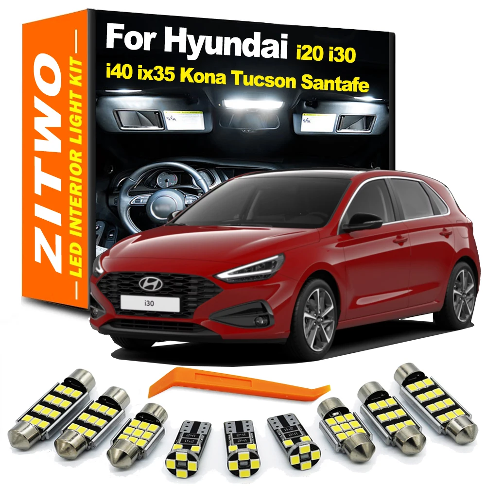 Vehicle LED Interior Reading Trunk Light License Plate Bulb Kit For Hyundai i20N i30N i20 i30 i40 ix35 Kona Tucson Ioniq Santafe
