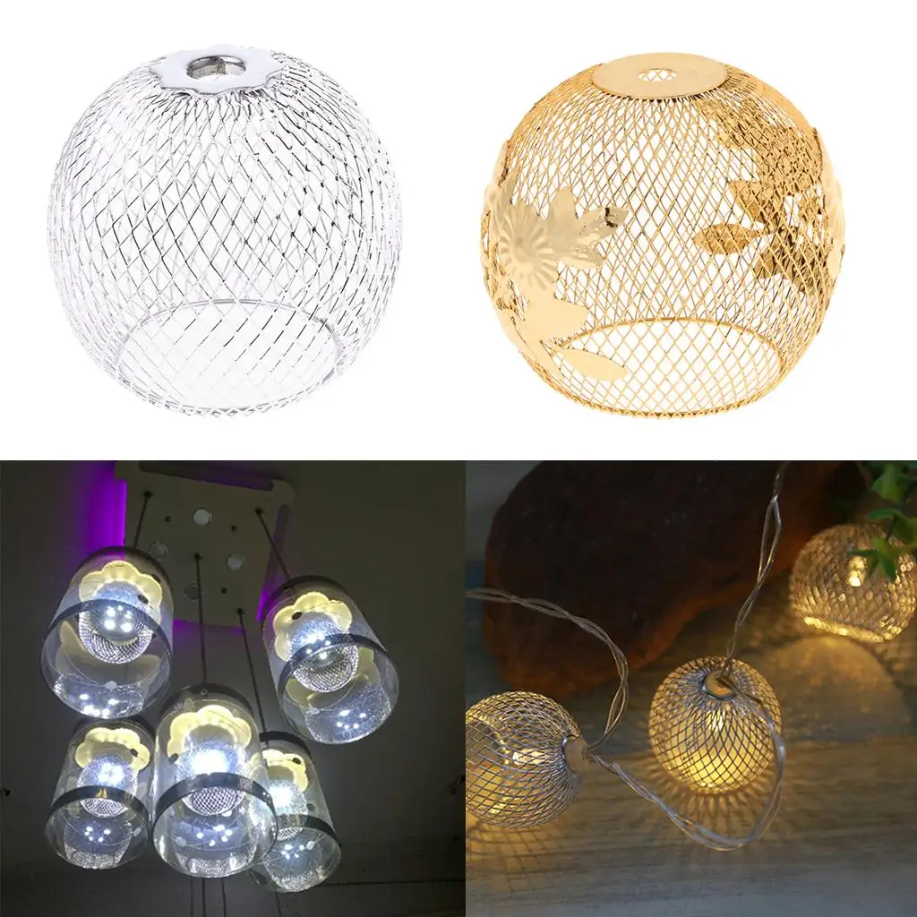 Pendant Lampshade Iron Industrial Bulb Cage Replacement for Kitchen Ceiling Lamp Vintage Design