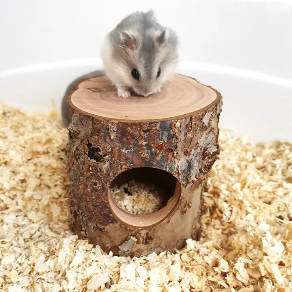 

Universal Wooden Mouse Tunnel Tube Strong Load-bearing Portable Tree Trunk Toy Wooden Hamster Hollow Tree Trunk