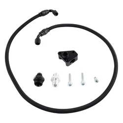 Black Power Steering Line Fuel Line Kit For 05-06 DC5 RSX Type-S & K-Swap EG/EK/DC