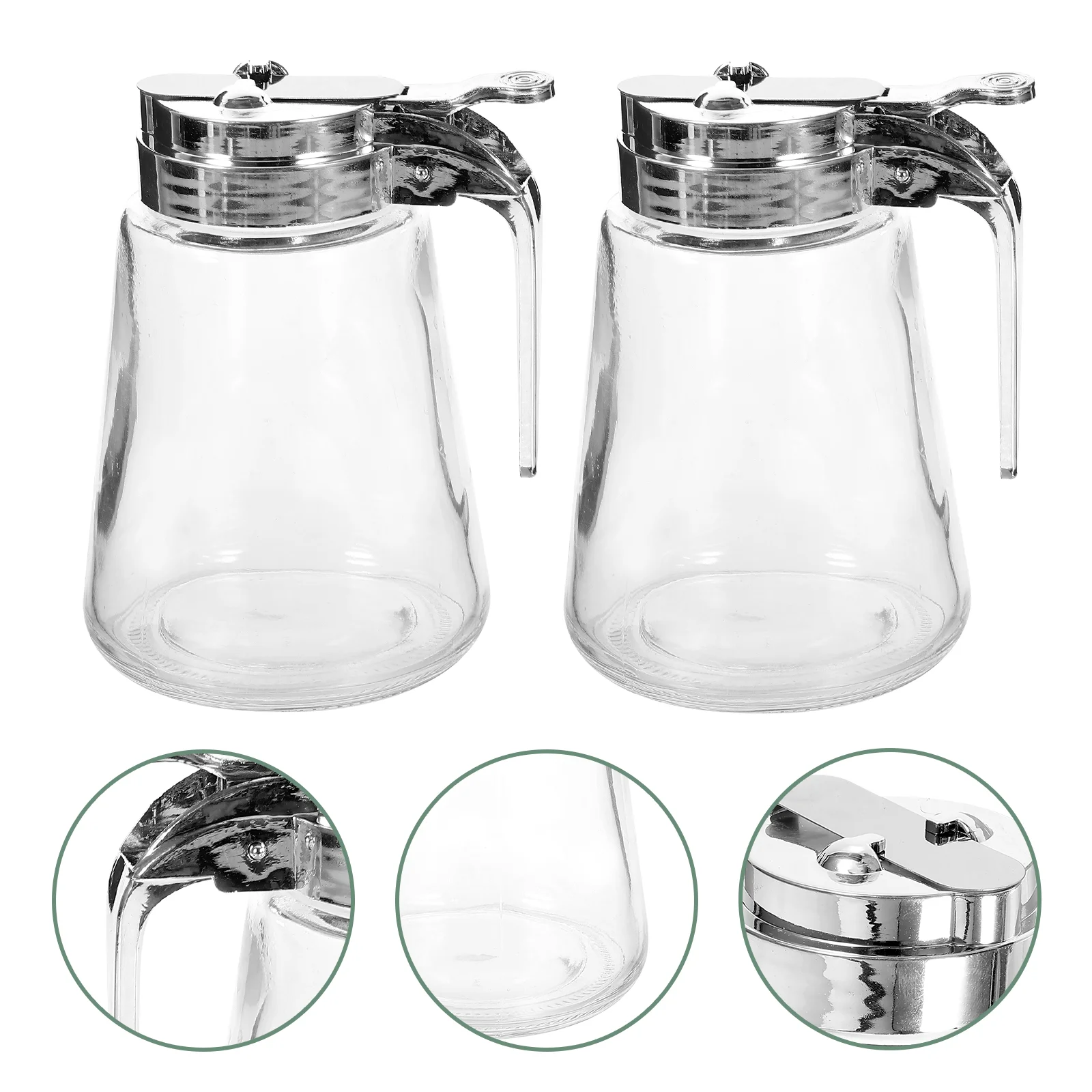 

Glass Oiler Sugar Pot Condiment Dispenser Coffee Syrup for Bar Clear Bottle Pump Beverages