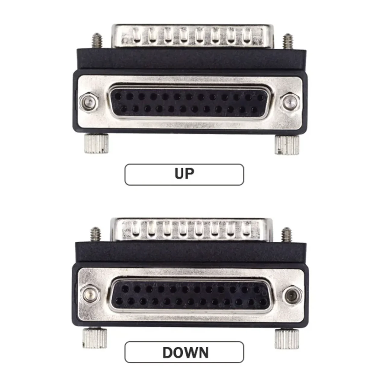 90 Degree Up Down Elbow DSUB D-SUB DB25Pin Parallel Male To Female 25 pin M-F Adapter Cable Male with Screws LPT/AES/EBU Header