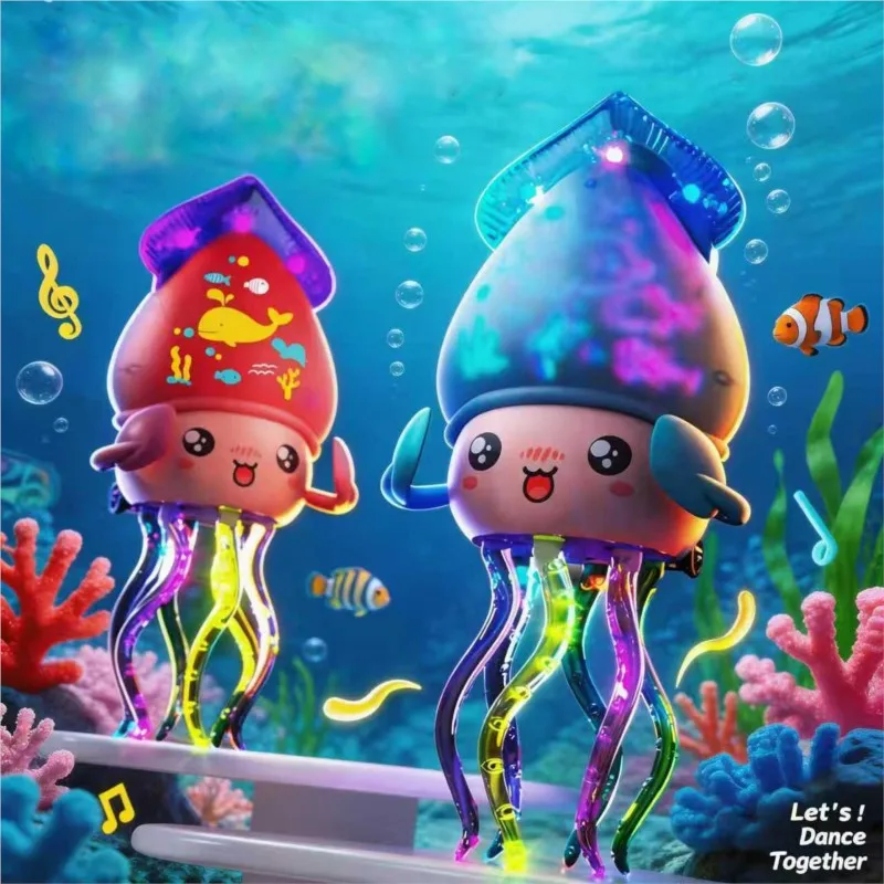 

New Electric Dancing Squid Octopus Toy Inductive Automatic Obstacle Avoidance Light Up Music Kids Stress Relief Interactive Toy