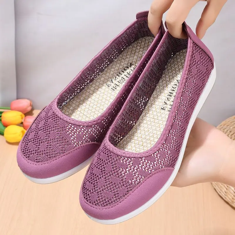 Summer Women Flats Shoes Anti Slip Women Loafers Casual Women Sneakers Mesh Breathable Shoes Women