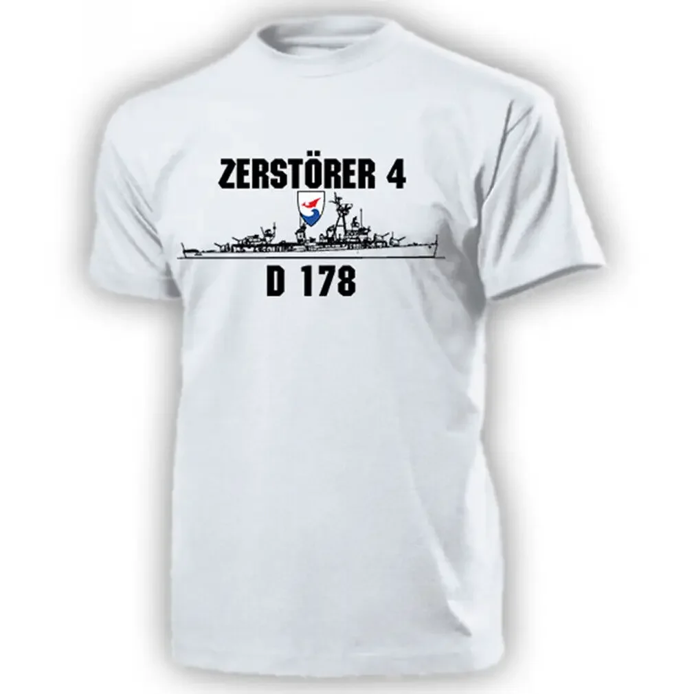 Destroyer 4 D178  Naval Fletcher Z4 Marine Bundeswehr T-Shirt 100% Cotton O-Neck Short Sleeve Summer Casual Mens T-shirt