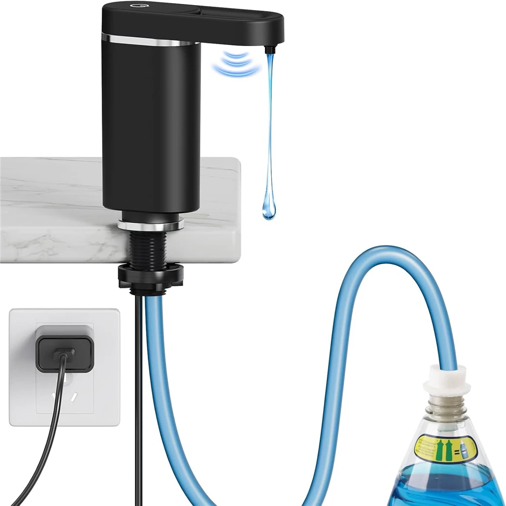 電気自動液体ディスペンサー-タッチレスシンクカウンタートップ-usb-プラグイン式-食器用ハンドサニタイザー洗剤-キッチン-バスルーム用