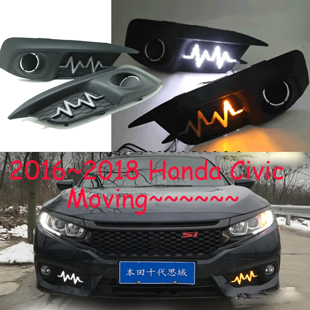 car bumper head light for Civic daytime Light car accessories 2016 2017 2018y LED DRL taillight for Civic rear light