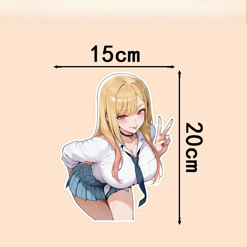 Waterproof Japanese JK Anime Girl Vinyl Sticker Itasha Decal Scratch Cover for Car Body Panel Motorbike Helmet