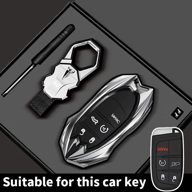 Key Case Key Ring for Jeep Cherokee Compass S Renegade Grand Commander for Dodge Journey Challenger Jcuv for Chrysler 300C Cover
