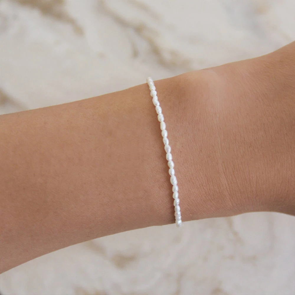 eManco New Oval Imitation Pearl Bracelet Stainless Steel Bracelet Women\'s Birthday Gift