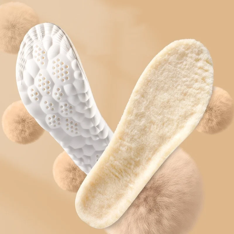 Winter Velvet Warm Insole Comfortable Temperature Controlled Breathable Sweat Absorbing Antibacterial And Odor Proof Footbed