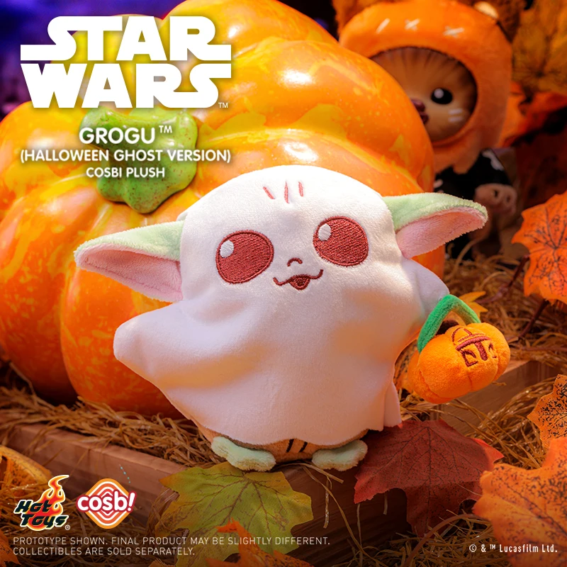 Hot Toys Star Wars Grogu Wicket Fantasma di Halloween / Versione scheletro Cosbi Portachiavi in peluche Collezione Zaino Ciondolo Ventole Regali